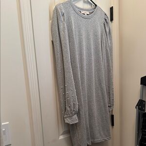 LOFT Gray Sweatshirt Dress